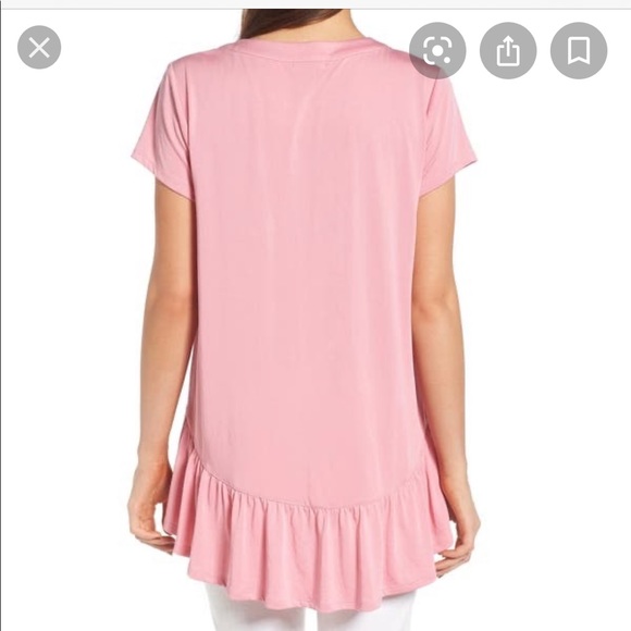 Chelsea28 peplum short sleeve Top Coral color - Picture 4 of 4